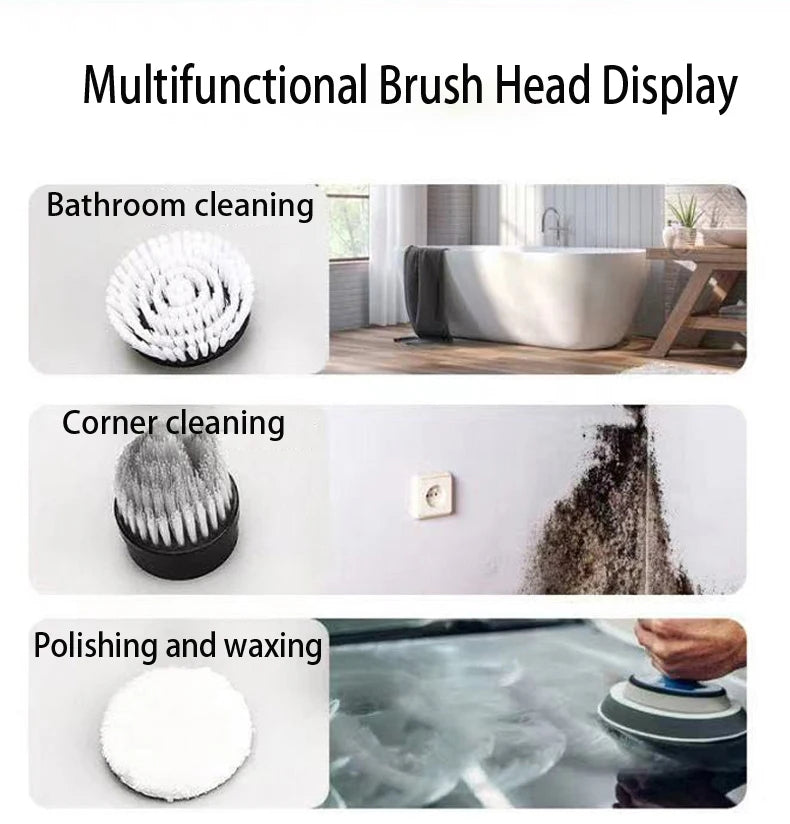 Wireless Electric Cleaning Brush Spin Cleaning Scrubber Multifunctional Cleaning Tools Parlour Kitchen Bathroom Cleaning Gadgets